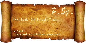 Poliak Szilvána névjegykártya